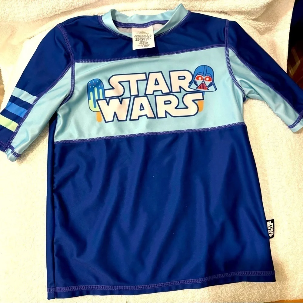 Disney Star Wars Blue Rash Guard boys, swim shirt, 5/6